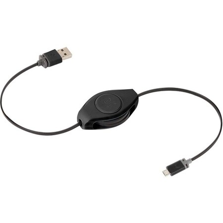 Retrak Premier Black Retractable Micro Usb Char ETPRM5